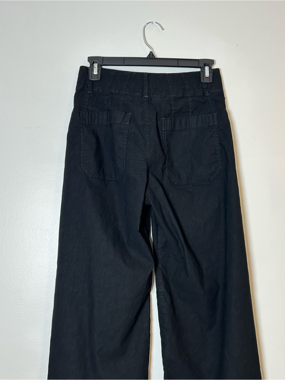 Maeve Anthropologie The Colette magic fabric Wide-Leg pants black size 27 - Picture 7 of 14